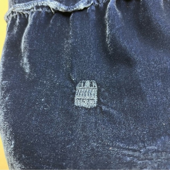 Hill House Navy Velvet Ellie Nap Dress S Holiday Midi Tired Ruched Sleeveless - Picture 10 of 14